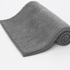 KEPLIN Non-Slip Microfibre Bath & Toilet Mat - Soft, Plush & Comfortable Rug with Machine Washable Design - Water Absorbent & Quick Drying to Keep Bathroom & Home Hygienic & Clean-(40x60cm) Light Grey
