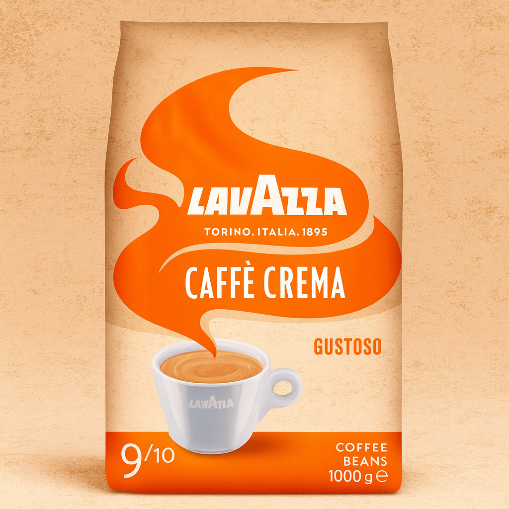 Lavazza, Caffè Crema Gustoso, Coffee Beans for Espresso Machines, with Spicy and Nutty Aroma, for a Strong Flavour, Arabica and Robusta, Intensity 9/10, Medium Roast, 1 kg Pack