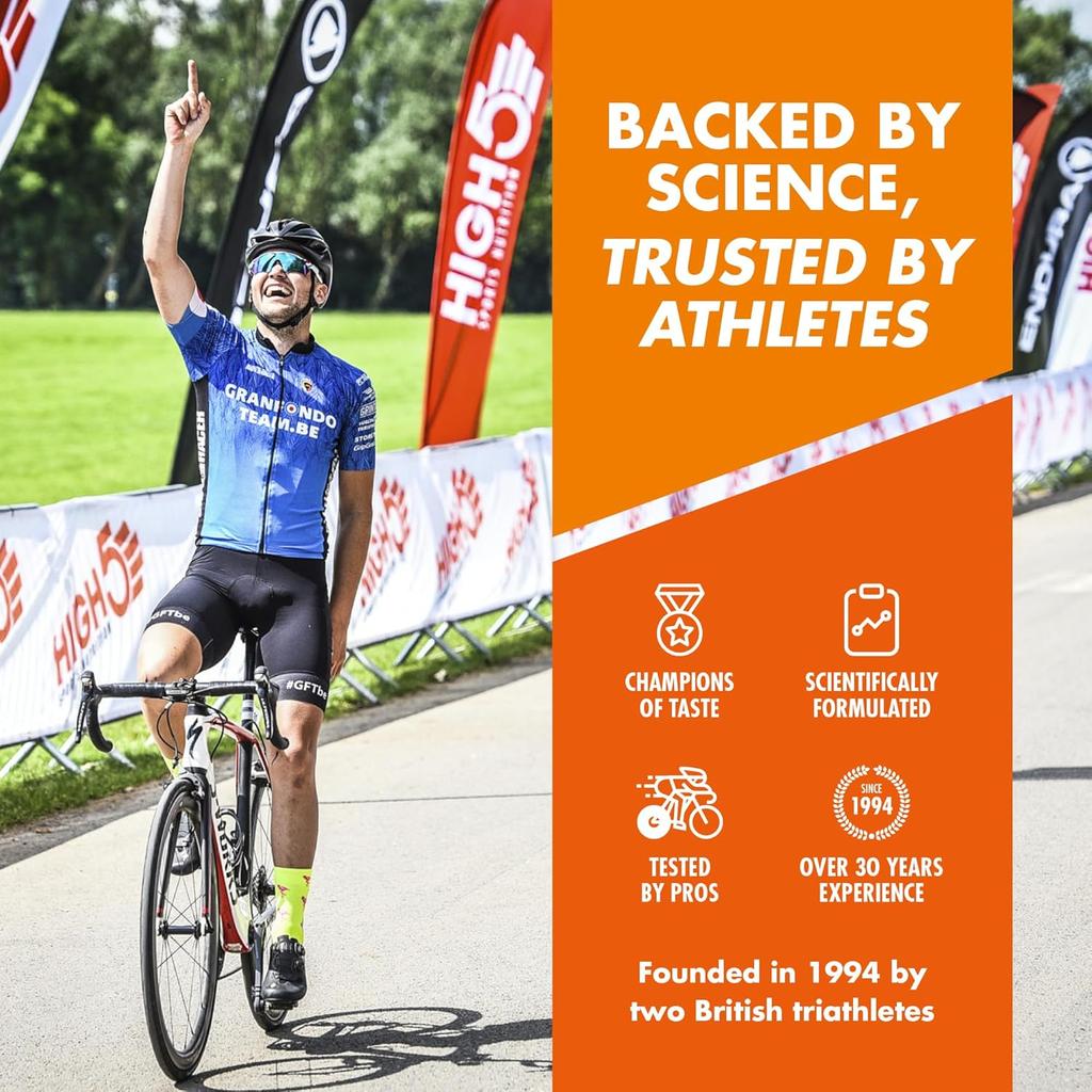 HIGH5 Running Gels Energy - Running Essentials for Quick Release Energy - Natural Fruit Juice & Caffeine-Free - Ideal as Running Equipment, Cycling Supplements, Marathon Training (Orange, 20 x 40g)