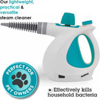 eldray BEL0701TQN 10-in-1 Handheld Steam Cleaner - Clean, Sanitise & Refresh Surfaces, Tiles, Mirrors & Windows, Chemical Free Cleaning, Includes Nozzles, Brushes, Upholstery Head & Squeegee, 1000W