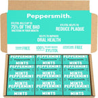 Peppersmith - British Peppermint Mints - 100% Plant Based Xylitol - Breath Freshener - Sugar Free Mints - Benefits Oral Health - Pocket Packs - 12x15g Brand: Peppersmith