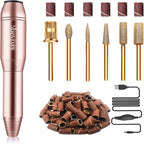 Sheviver Electric Nail Drill, Electric Nail File for Acrylic Gel Nails, Professional Nail Drills Machine Efile Manicure Pedicure Tools with Gold Nail Drill Bits for Home Salon Use