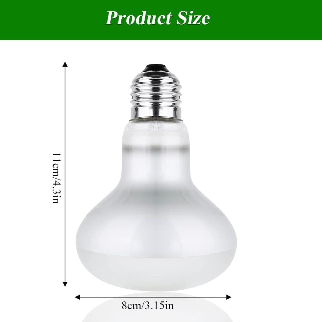 Lotvic 2 Pack 100W Reptile Heat Lamp, E27 Heat Lamp Bulb for Reptiles, Daylight Basking Spot Lamp, Tortoise Heat Lamp Bulb, Reptile Heating Bulb for Amphibian, Tortoise, Bearded Dragon (2 Pack 100W) [Energy Class A]