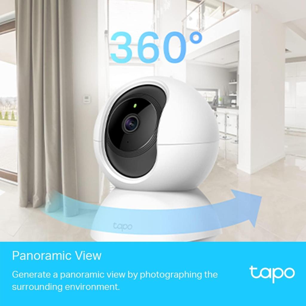 Tapo Wifi Camera, 2K 3MP Pet Camera Indoor Camera for Security, Wireless 360° for Baby Monitor, CCTV, Smart Motion Detection & Tracking, Night Vision, Works with Alexa & Google Home(Tapo C210)