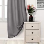 DWCN Grey Curtains for Living Room & Bedroom - Blackout Thermal Eyelet Curtains 46 x 90 Inch 2 Panels