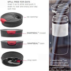 Contigo Byron Snapseal Travel Mug | Stainless Steel Thermal Mug | Vacuum Flask | Leakproof Tumbler | Coffee to Go Mug with BPA Free Easy-Clean Lid | Vivacious | 470 ml