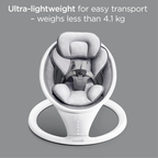 Munchkin Bluetooth Enabled Lightweight Baby Swing with Natural Sway in 5 Speeds and Remote Control, Cotton, Grey/White, 1 Count (Pack of 1)
