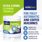 Cleaning tablets for coffee and espresso machine - Pack of 40, Cleaner suitable for automatic coffee makers and capsule machines