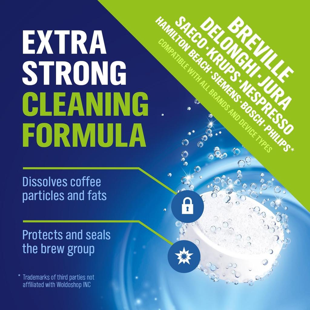 Cleaning tablets for coffee and espresso machine - Pack of 40, Cleaner suitable for automatic coffee makers and capsule machines