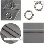 DWCN Grey Curtains for Living Room & Bedroom - Blackout Thermal Eyelet Curtains 46 x 90 Inch 2 Panels