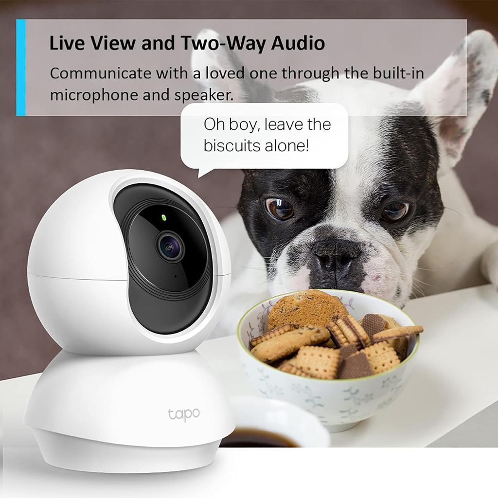 Tapo Wifi Camera, 2K 3MP Pet Camera Indoor Camera for Security, Wireless 360° for Baby Monitor, CCTV, Smart Motion Detection & Tracking, Night Vision, Works with Alexa & Google Home(Tapo C210)