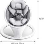 Munchkin Bluetooth Enabled Lightweight Baby Swing with Natural Sway in 5 Speeds and Remote Control, Cotton, Grey/White, 1 Count (Pack of 1)