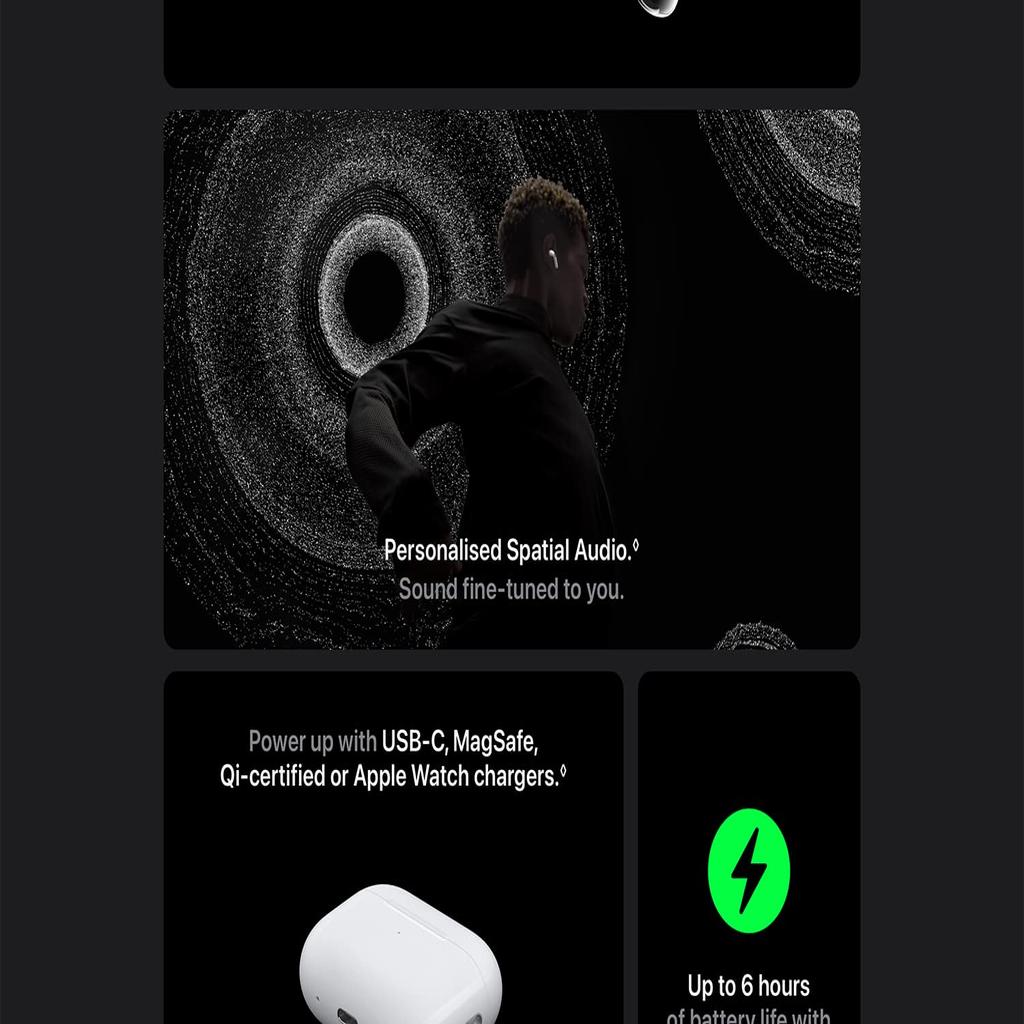 New Original Apple AirPods Pro 2 Wireless Earbuds, Bluetooth Headphones, Active Noise Cancellation, Transparency, Personalised Spatial Audio, High Fidelity Sound, H2 Chip, USB C Charging