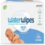 WaterWipes Original Baby Wipes Plastic Free, 720 Count (12 Packs) 99.9% Water Based & Fragrance Free for Sensitive Skin