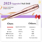 Sheviver Electric Nail Drill, Electric Nail File for Acrylic Gel Nails, Professional Nail Drills Machine Efile Manicure Pedicure Tools with Gold Nail Drill Bits for Home Salon Use